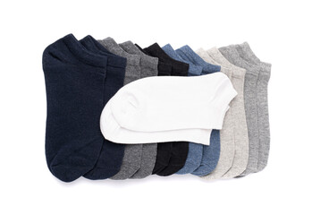 New Cotton Socks Isolated, Folded Sportswear Set, Classic Unisex Cotton Socks Collection