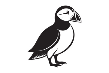 Obraz premium Puffin bird silhouette vector illustration, Puffin silhouette vector 