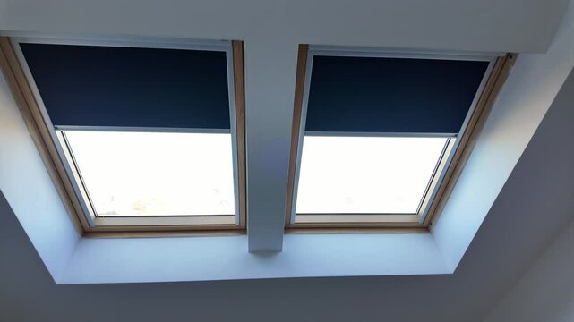 Interior of a roof windows. Dormer windows. Roof windows, Skylight