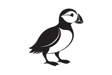 Obraz premium Puffin bird silhouette vector illustration, Puffin silhouette vector 
