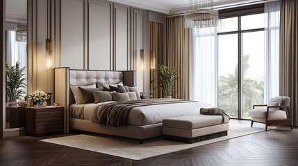 Obraz premium Simple Modern Bedroom Interior Design
