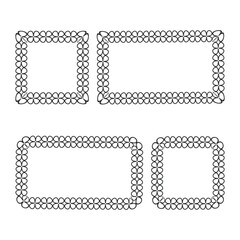 Decorative floral border frames set design isolated on white background. Vector