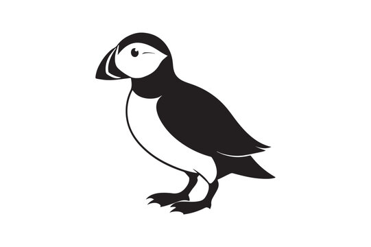 recommend clip art: Puffin bird silhouette vector illustration, Puffin silhouette vector 