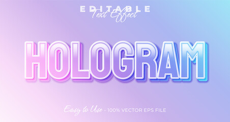 Hollogram typography stylish editable text effect