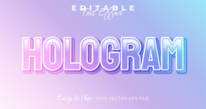 Hollogram typography stylish editable text effect