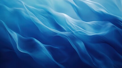 Obraz premium Abstract blue waves create a serene, fluid atmosphere, evoking tranquility and depth.