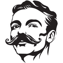 Spicy Moustache Man Illustration Vector Paths