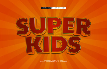 super kids editable text effect with a kids and game text style