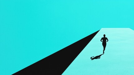 A figure running on a never-ending treadmill with no finish line in sight, representing constant work without rest