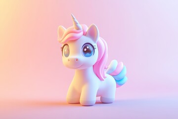 3D Tiny cute isometric little pony 