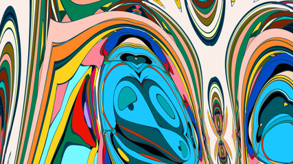Colorful abstract psychedelic fluid background for music festival 