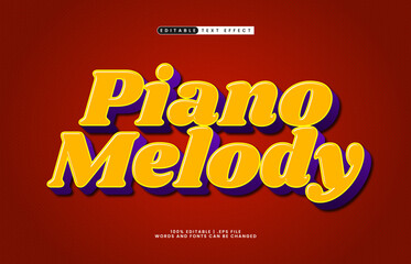 piano melody editable text effect with a music and sound text style