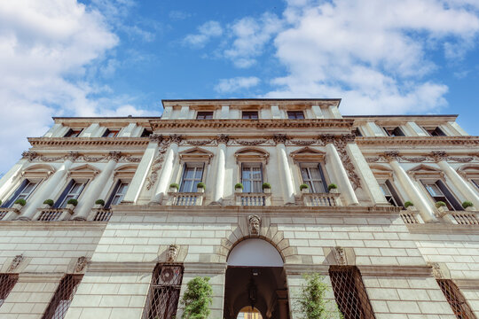Palazzo Thiene Bonin Longare is a patrician palace in Vicenza, northern Italy. Vicenza , Veneto, Italy.