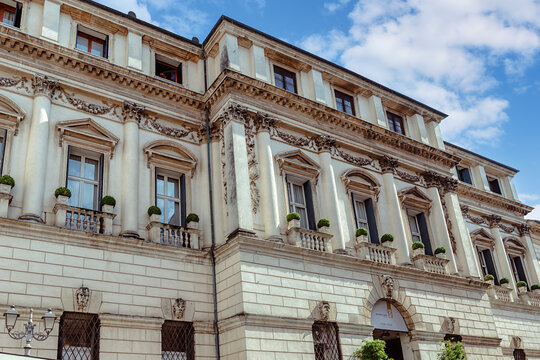 Palazzo Thiene Bonin Longare is a patrician palace in Vicenza, northern Italy. Vicenza , Veneto, Italy.