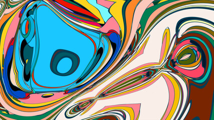 Colorful abstract psychedelic fluid background for music festival 