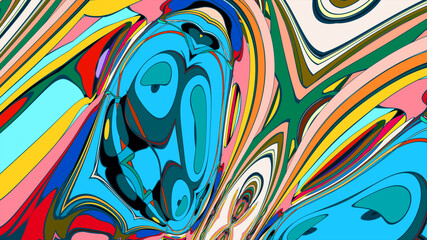 Colorful abstract psychedelic fluid background for music festival 