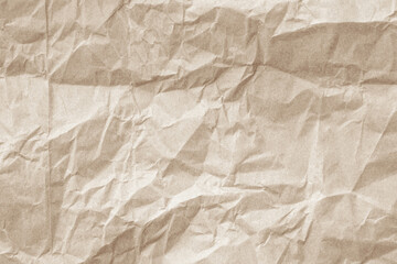 Old paper vintage texture surface for background. Recycle pale brown paper crumpled texture, Cream color recycled kraft paper texture blank with copy space for text.