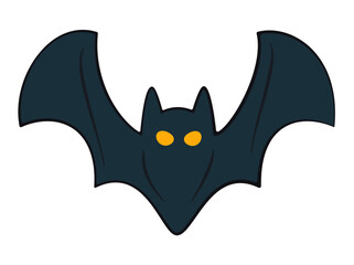 Spooky Halloween bat with yellow eyes