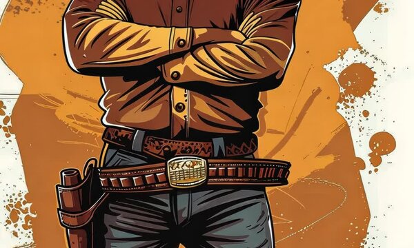 A man in a yellow shirt and jeans is holding a gun Video