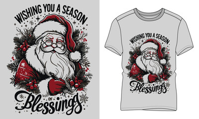 Wishing you a season of blessings - Christmas typography vector T-shirt design. motivational and inscription quotes.
perfect for print item and bags, posters, cards. isolated on black background
