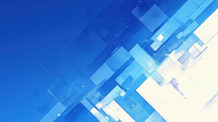 Abstract Blue and White Geometric Pattern