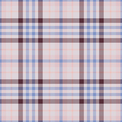 Plaid seamless pattern in pink. Check fabric texture. Vector textile print.