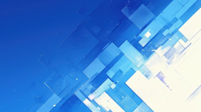 Abstract Blue and White Geometric Pattern