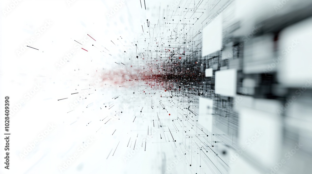 Poster abstract tech: navigating global communication and data analysis in white background - cyber explora