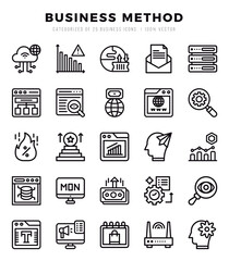 Vector icons set of Business Method. Lineal style Icons.