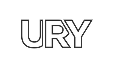 URY logo design template with strong and modern bold text. Initial based vector logotype featuring simple and minimal typography. Trendy company identity.