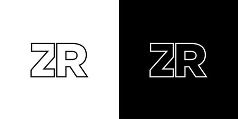 Letter Z and R, ZR logo design template. Minimal monogram initial based logotype.