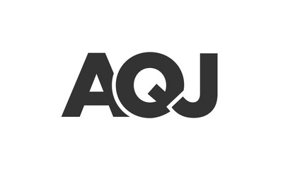 AQJ logo design template with strong and modern bold text. Initial based vector logotype featuring simple and minimal typography. Trendy company identity.