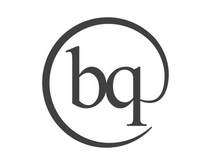 BQ logo from two letter with circle shape email sign style. B and Q round logotype of business company