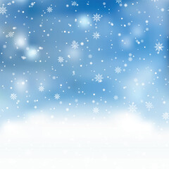 Winter Snowflake Background for Christmas Cards and New Year Celebrations. Vector