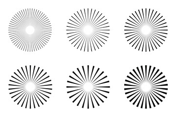 Retro sunburst design, Sunburst icon set, Sunburst vector, symbol, element.  Sunbeam, sunrise icon. Sunburst icon collection vector set. Radial sunburst vector. Vector illustration.