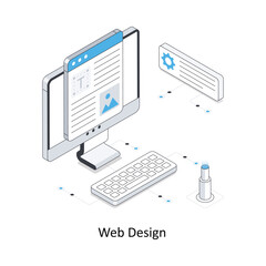 Web Design Isometric stock illustration. EPS File stock illustration