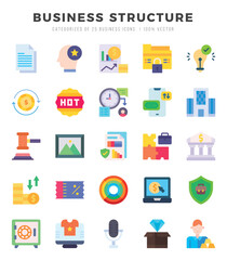 Business Structure Icons bundle. Flat style Icons. Vector illustration.