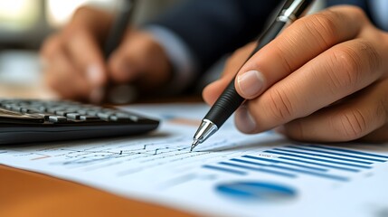 Management team discussing strategic business plans with charts and financial reports