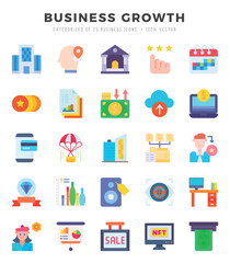 Business Growth Icon Pack 25 Vector Symbols for Web Design.