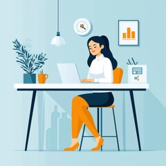 A young professional sits at her kitchen table with a laptop open, reviewing her personal budget goals for the month