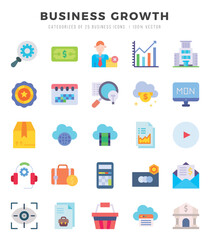 Set of Business Growth icons. Vector Illustration.
