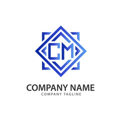 Obraz premium Creative And Modern CM Logo Design for business and company , vector logo illustration. 