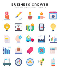 Business Growth icons set for website and mobile site and apps.