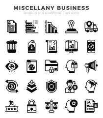 Miscellany Business Icons Pack. Lineal Filled icons set. Lineal Filled icon collection set.