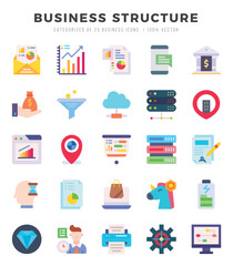 Set of Flat Business Structure Icons. Flat art icon. Vector illustration