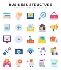 Set of Business Structure icons. Vector Illustration.