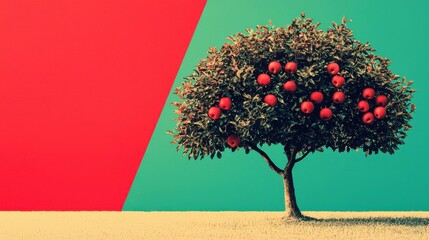 An abstract tree with its branches representing opportunities and its fruits symbolizing the rewards of hard work and talent. The tree grows stronger with the more it is nurtured by merit