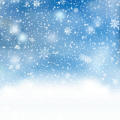 Winter Snowflake Background for Christmas Cards and New Year Celebrations. Vector