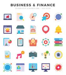 Business & Finance. Flat icons Pack. vector illustration.