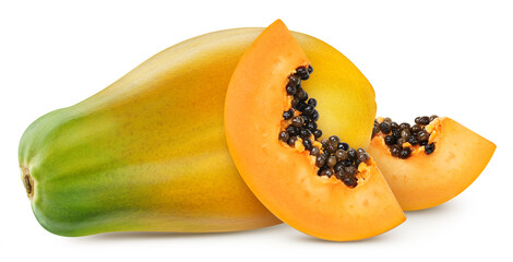 Papaya isolated on white background
